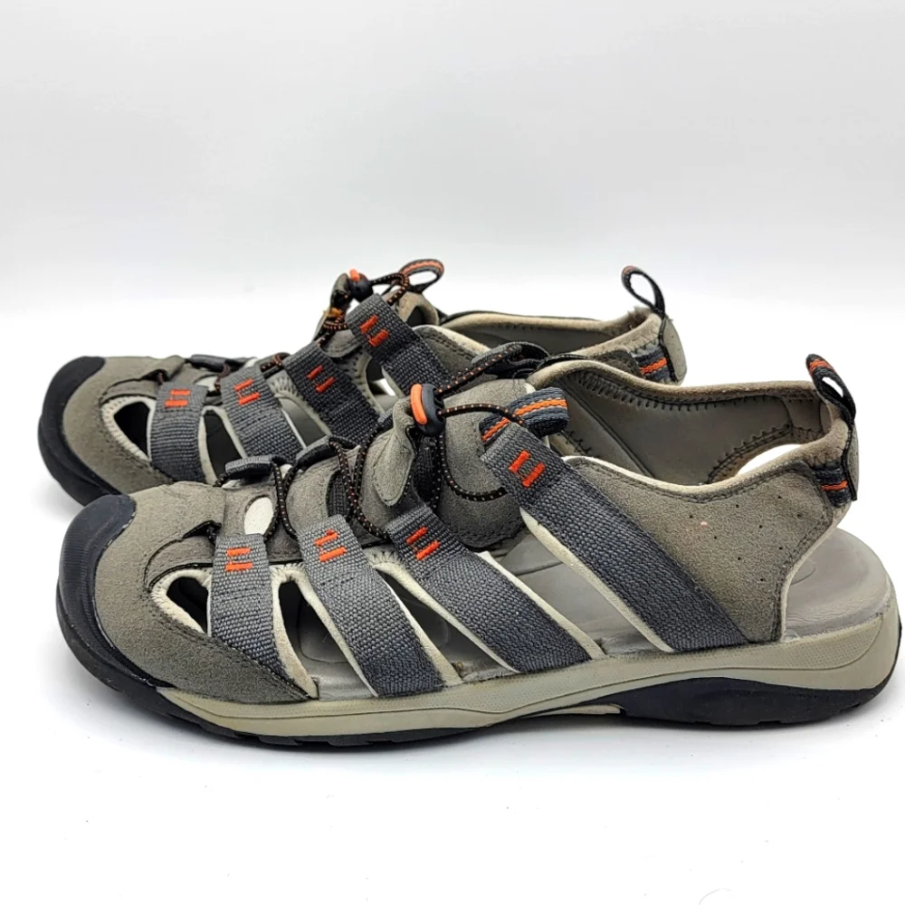 Magellan Men's Gray and Black Outdoor‎ Sandals SIZE 10. #1499